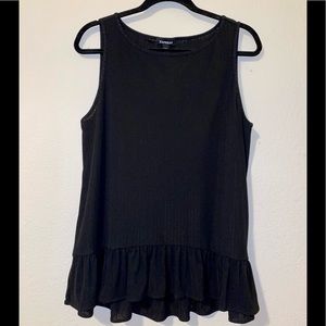 Express ribbed black peplum/baby doll tank